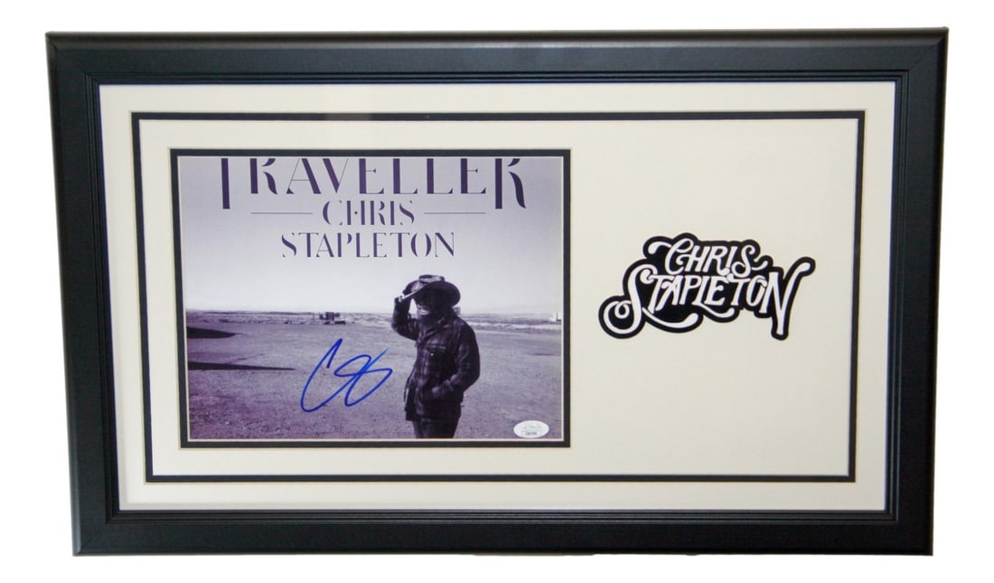 Framed 10x8 Chris Stapleton Signed Photo with JSA Authentication: Framed 10x8 Chris Stapleton Signed Photo with JSA Authentication Framed 10x8 photo autographed by Chris Stapleton. This original signed piece is authenticated by James Spence Authentication and is lis