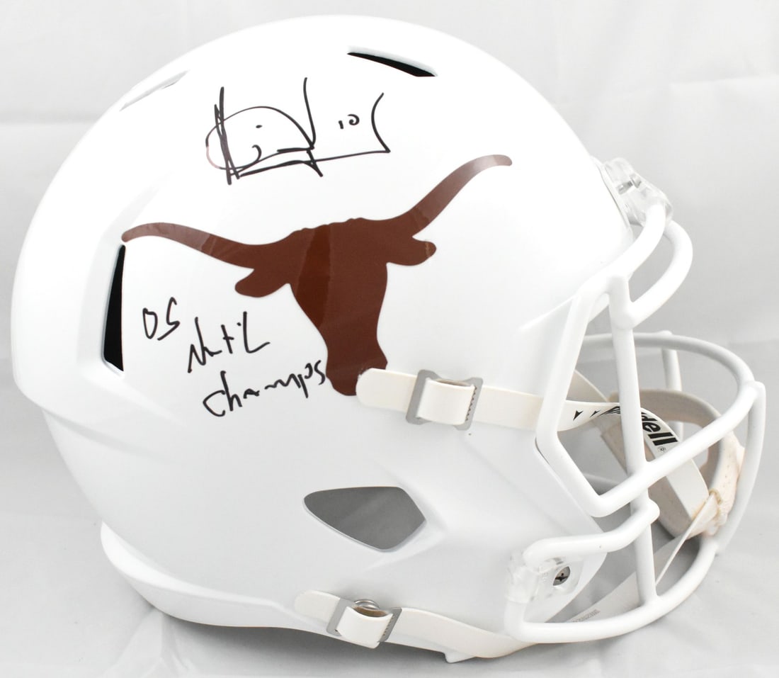Beckett Holo Vince Young Signed Texas Longhorns Full Size Speed Helmet (1 of 7)