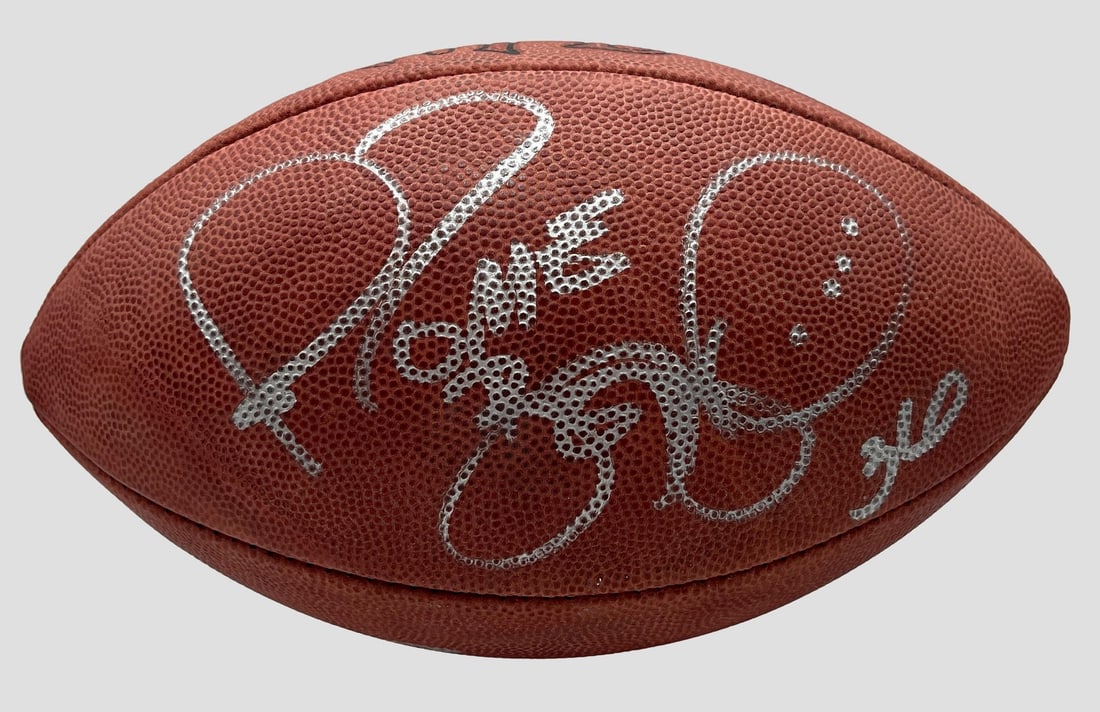 NFL Leather Football Autographed by Jerome Bettis and Eddie George JSA Authenticated: NFL Leather Football Autographed by Jerome Bettis and Eddie George JSA Authenticated This NFL leather football has been hand-signed by Jerome Bettis and Eddie George. The authenticity of the autograph
