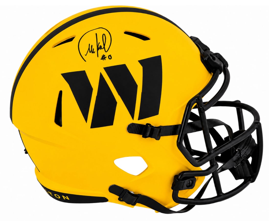 Washington Commanders Riddell RAVE full size replica helmet signed by Mike Sainristil: Washington Commanders Riddell RAVE full size replica helmet signed by Mike Sainristil Pre-owned Riddell full-size speed replica helmet in the Washington Commanders Rave design, signed by Mike Sainrist