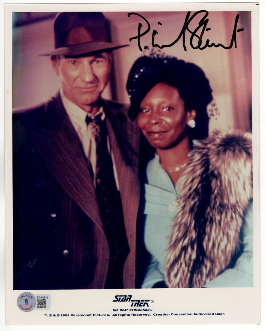 Autographed 8X10 Photo of Patrick Stewart as Picard Beckett Authenticated: Autographed 8X10 Photo of Patrick Stewart as Picard Beckett Authenticated This is an original 8x10 photograph autographed by Patrick Stewart, who portrayed Captain Jean-Luc Picard in Star Trek: The Ne