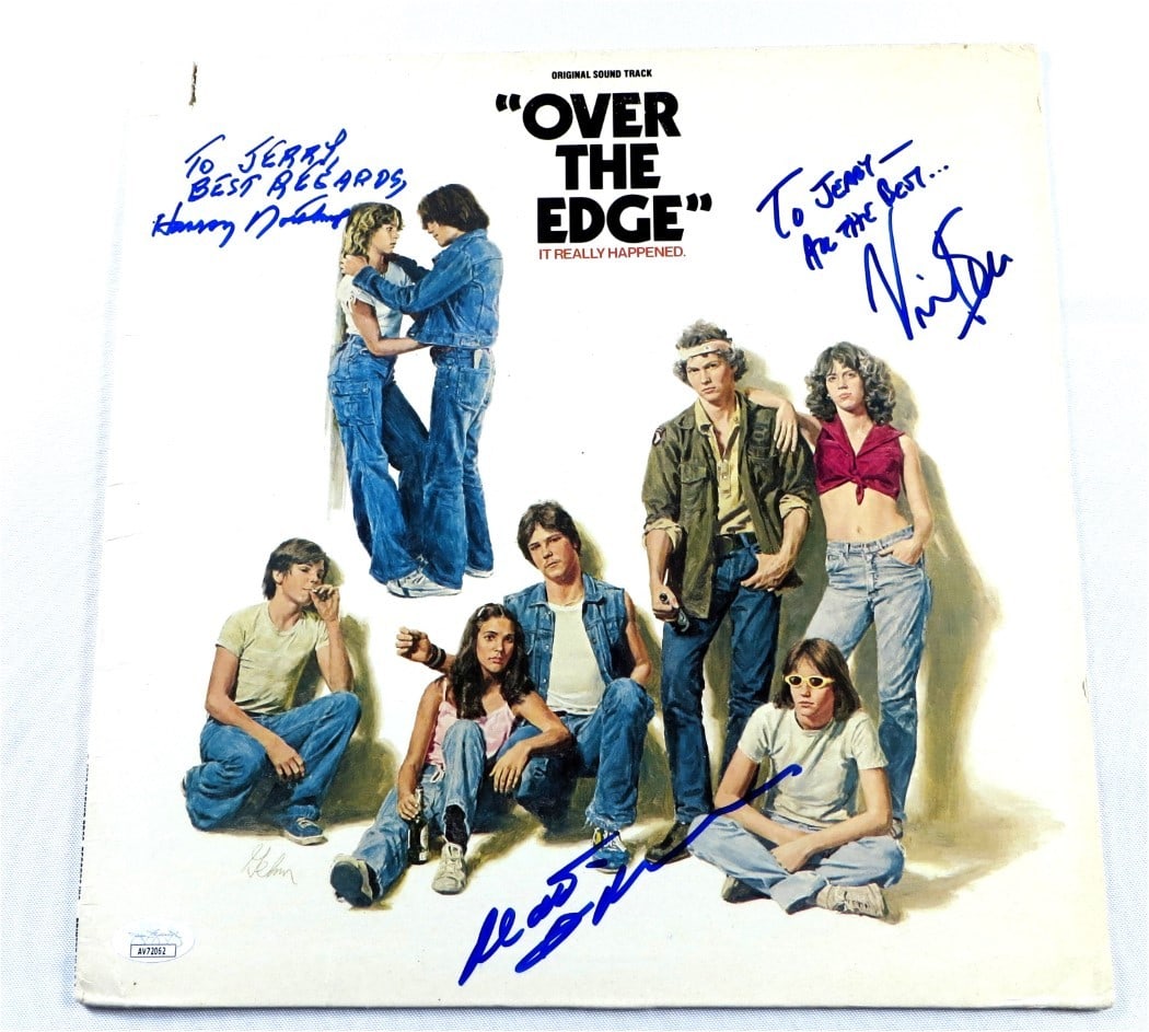 Over the Edge Multi Signed Album Cover Matt Dillon JSA Authenticated (1 of 3)