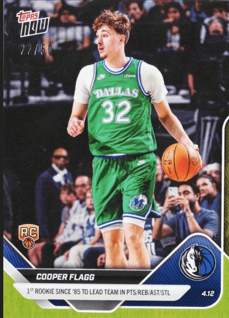 Topps Now #253 Cooper Flagg Gold Foil Rookie Card /50 (1 of 2)