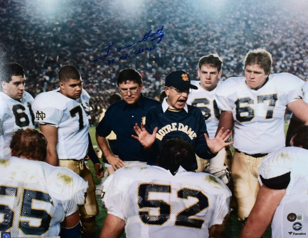 16x20 Signed Lou Holtz Notre Dame Huddle Photo Beckett Holo (1 of 10)