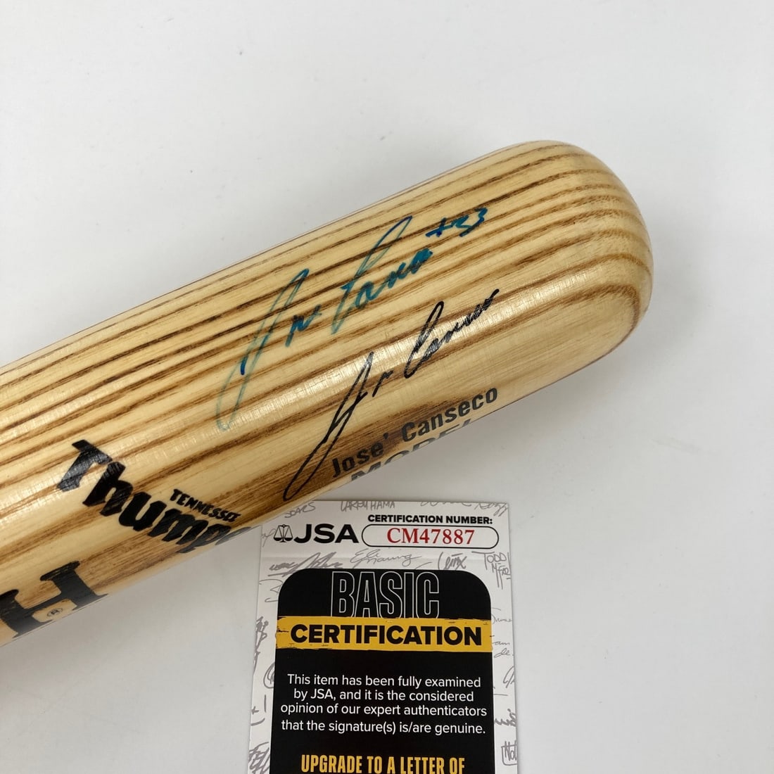 Autographed Worth game model baseball bat by Jose Canseco with JSA COA (1 of 7)