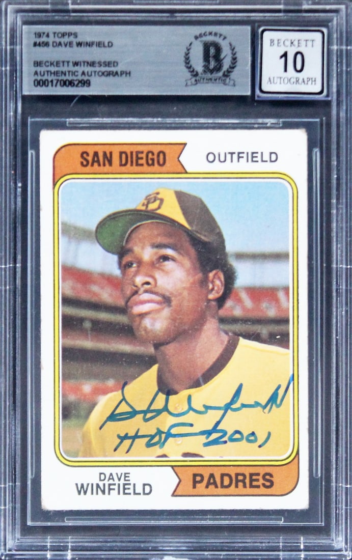 1974 Topps 456 Dave Winfield signed card HOF 2001 Beckett authenticated (1 of 2)