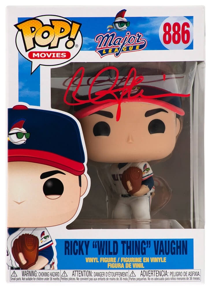 Funko Pop 886 Major League Ricky Wild Thing Vaughn signed by Charlie Sheen (1 of 2)