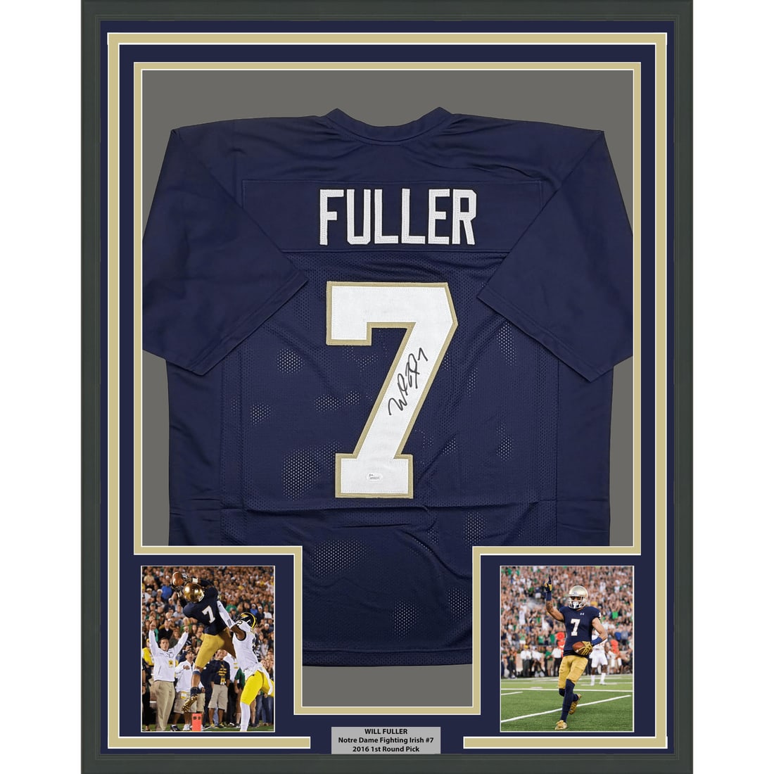 Will Fuller signed framed Notre Dame football jersey 35x39 JSA (1 of 2)