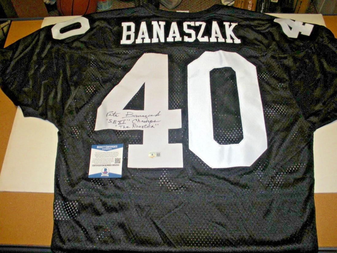 Signed Raiders Nike Jersey Pete Banaszak With Beckett Certificate (1 of 2)
