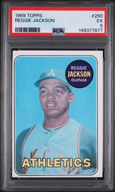 PSA 5 1969 Topps Reggie Jackson Rookie Card #260 (1 of 2)