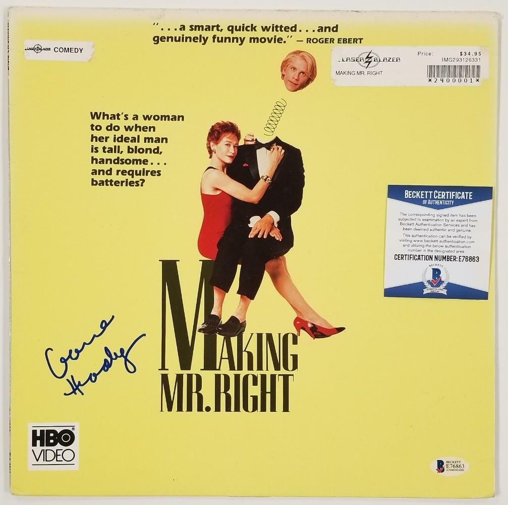 Making Mr. Right Laserdisc Signed by Glenne Headly with Beckett BAS Authentication: Making Mr. Right Laserdisc Signed by Glenne Headly with Beckett BAS Authentication This is an original laser disc cover for the film "Making Mr. Right," signed by Glenne Headly. The autograph comes wi