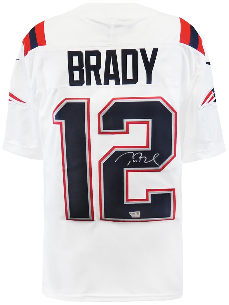 Tom Brady Signed Nike Limited Jersey New England Patriots with Fanatics COA: Tom Brady Signed Nike Limited Jersey New England Patriots with Fanatics COA Celebrate the legacy of one of football's greatest players with this Tom Brady signed New England Patriots white Nike footba