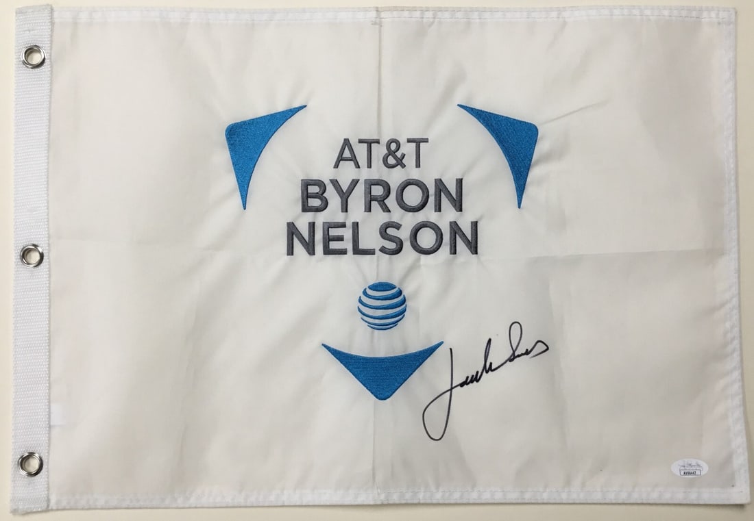 Jordan Spieth Signed AT&T Byron Nelson Pin Flag JSA Authenticated (1 of 4)