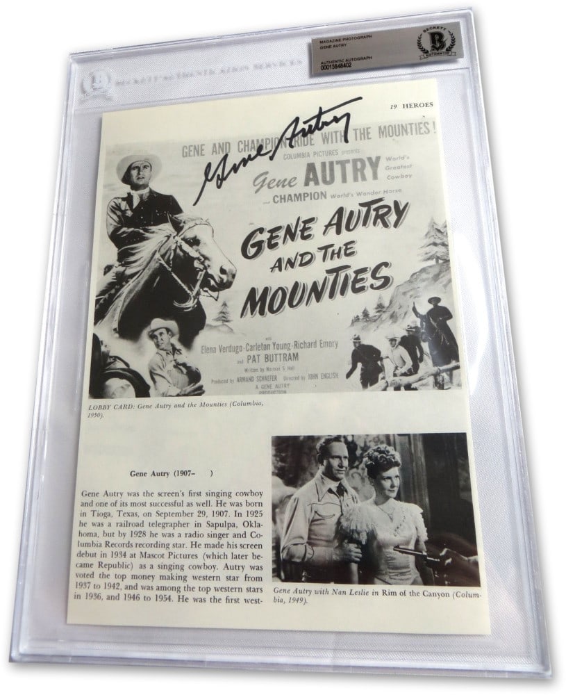 Gene Autry Autographed Magazine Photograph Beckett Authenticated Slabbed (1 of 3)