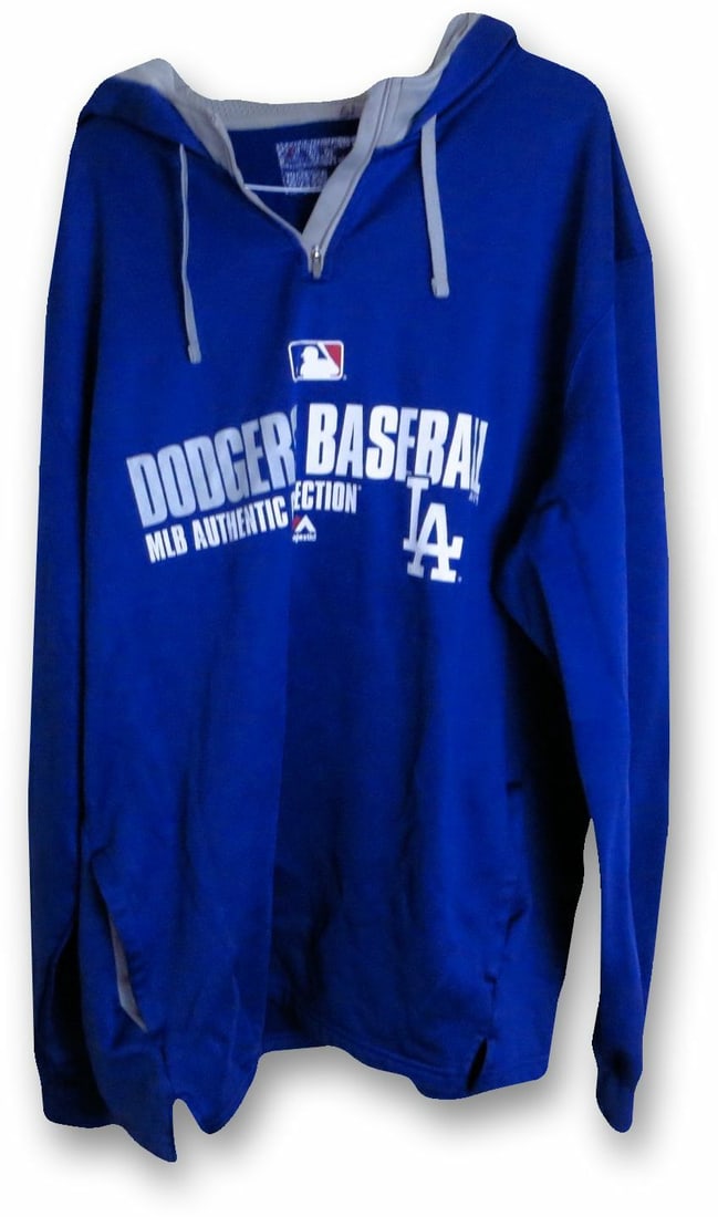 Joc Pederson Los Angeles Dodgers player worn hoodie sweatshirt 2014 (1 of 4)