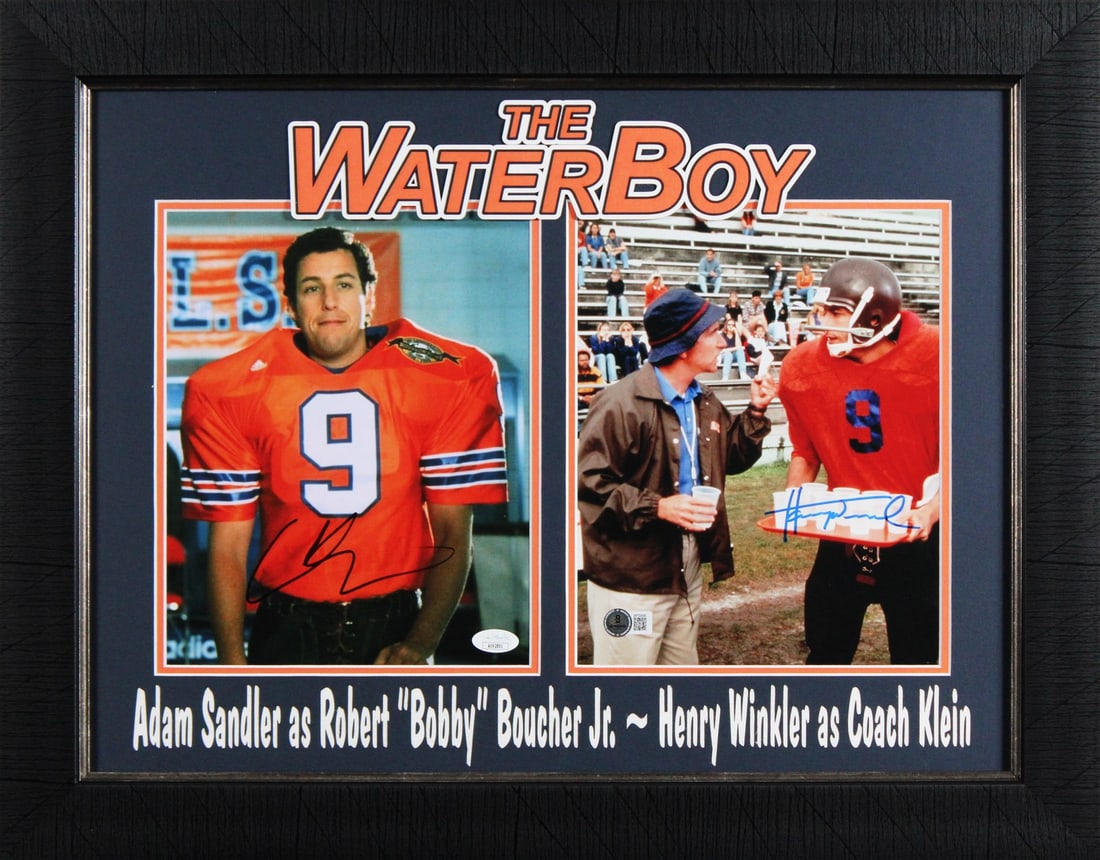 Framed 8x10 Autographed Photo Adam Sandler Henry Winkler Beckett Authenticated (1 of 3)