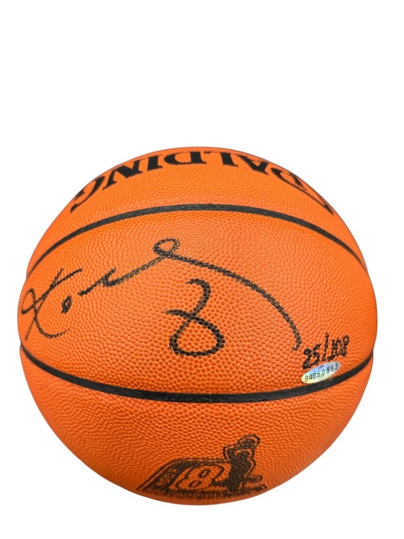 Kobe Bryant Signed Basketball 25/108 Lakers Upper Deck Authenticated: Kobe Bryant Signed Basketball 25/108 Lakers Upper Deck Authenticated Celebrate the legacy of one of basketball's greatest players with this Kobe Bryant Autographed Basketball. This authentic NBA baske