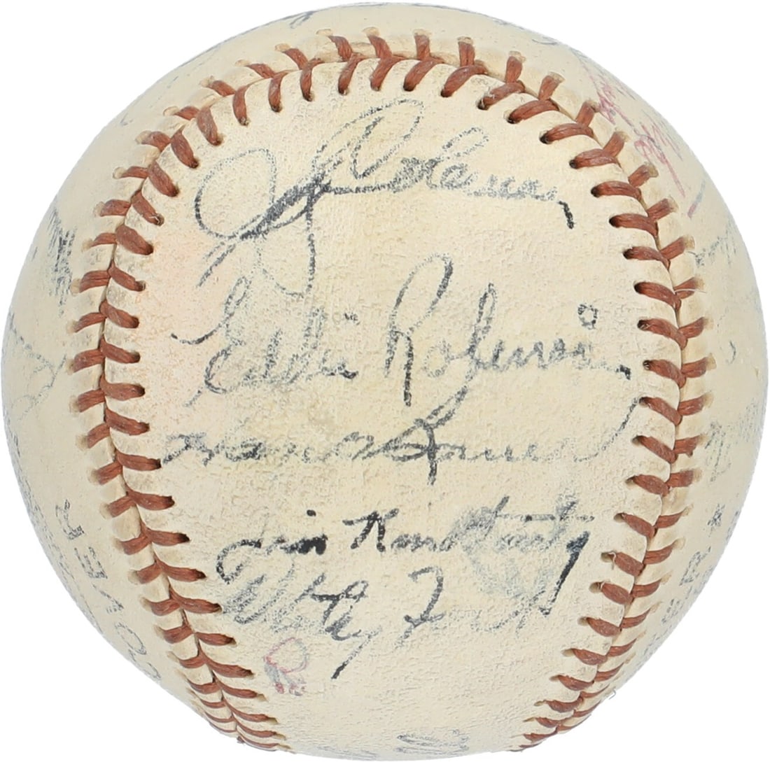 1956 New York Yankees Team Signed Baseball Mickey Mantle JSA Certified (1 of 9)