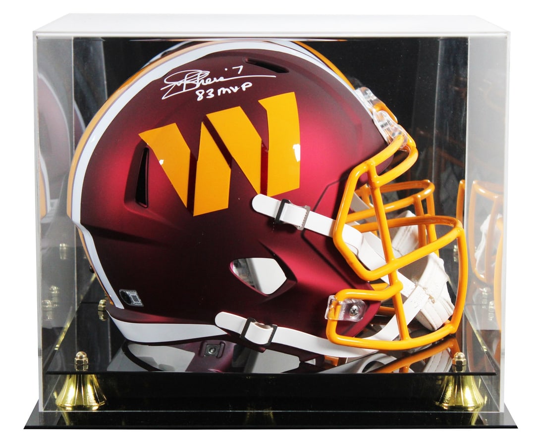 Joe Theismann autographed Riddell Speed replica helmet with case BAS (1 of 4)