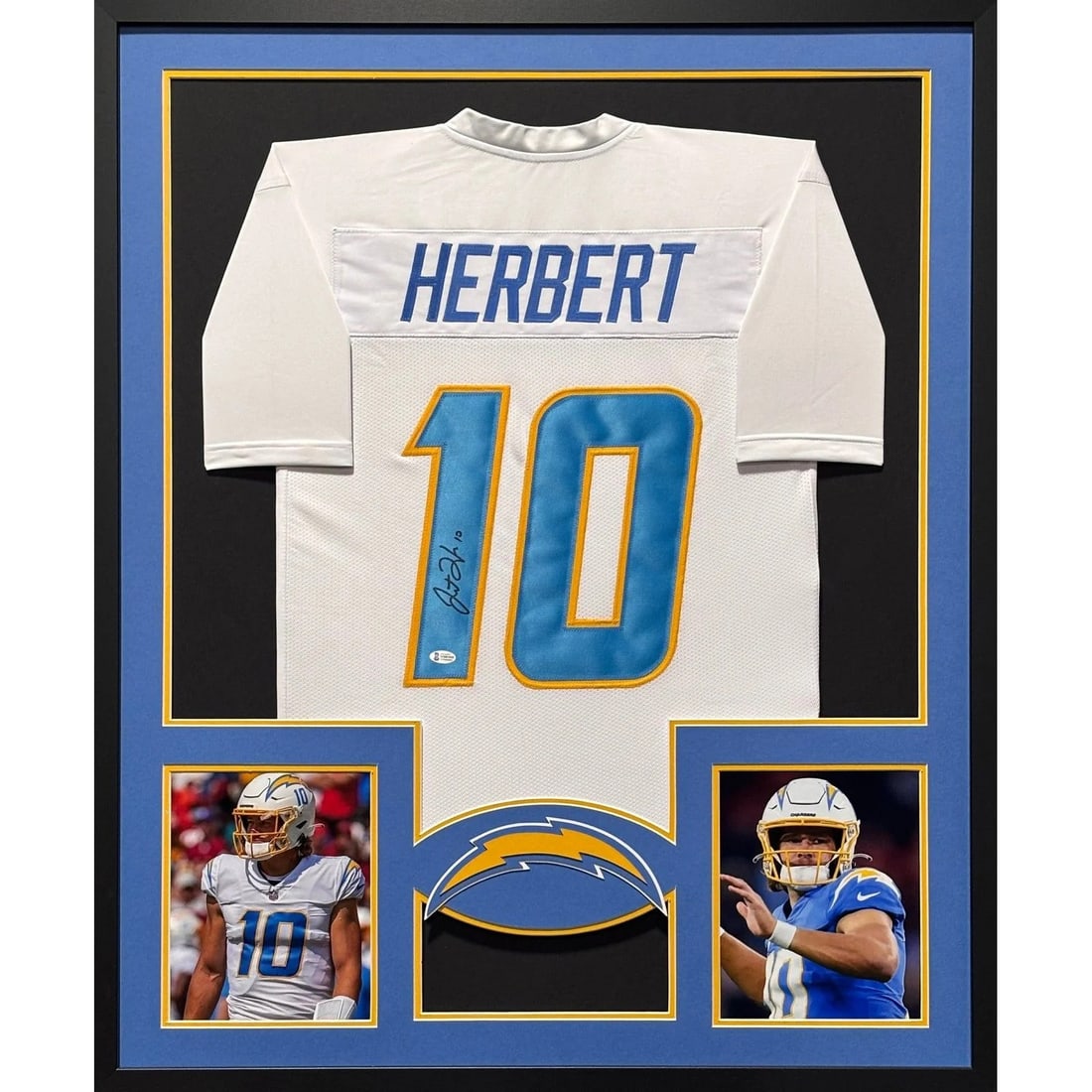 Beckett authenticated framed Justin Herbert signed Chargers jersey (1 of 2)