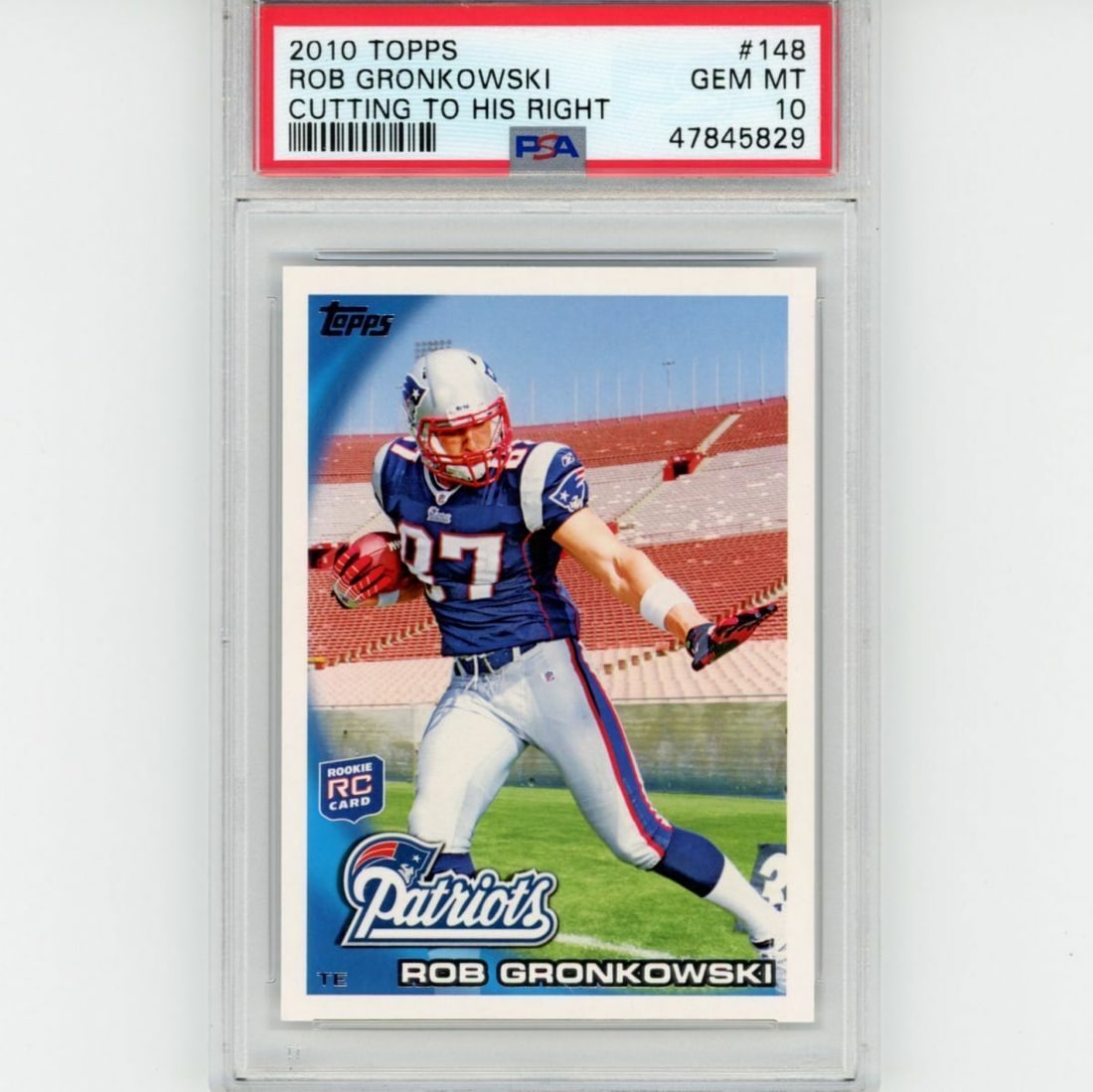 2010 Topps Rob Gronkowski Rookie Autographed Football Card PSA 10 Gem Mint (1 of 2)
