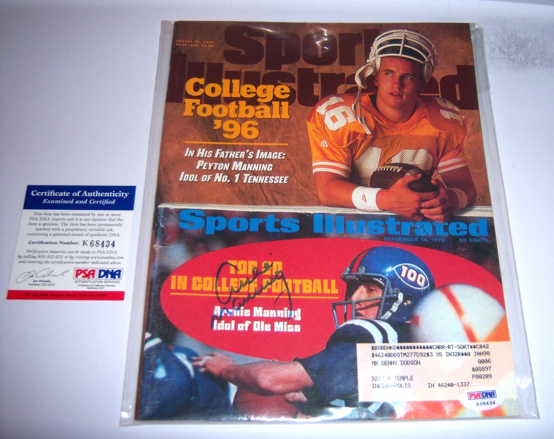 Sports Illustrated Magazine Signed by Archie Manning Ole Miss and Saints PSA DNA (1 of 1)