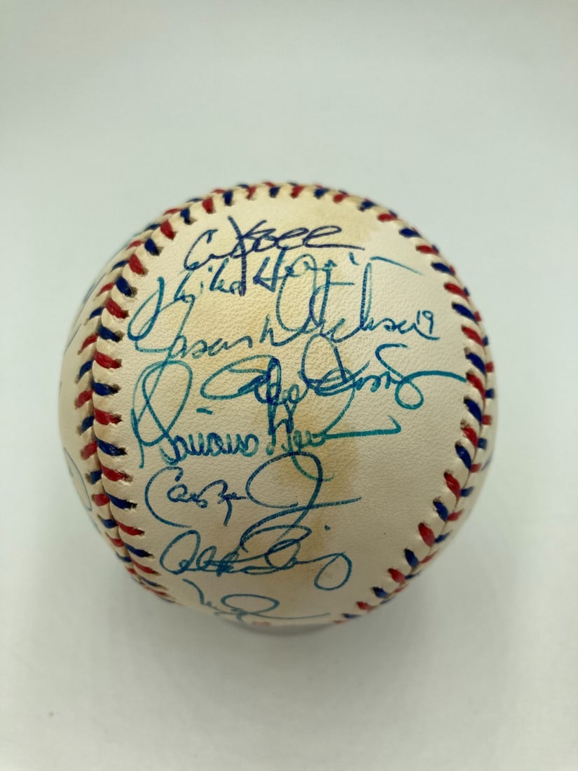 JSA Certified 1997 All Star Game Baseball with 30 Team Signatures: JSA Certified 1997 All Star Game Baseball with 30 Team Signatures 1997 All Star Game team-signed baseball with 30 signatures, including Joe Torre, Mariano Rivera, Cal Ripken Jr., Larry Doby, Ken Griff
