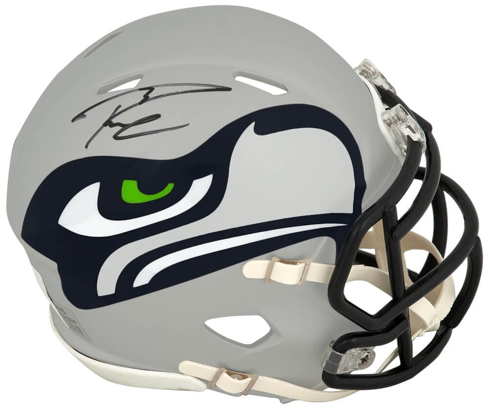 Russell Wilson Signed Seahawks Mini Helmet with Beckett COA: Russell Wilson Signed Seahawks Mini Helmet with Beckett COA This is a Russell Wilson signed Seattle Seahawks AMP Riddell Speed Mini Helmet, a must-have for any football fan or memorabilia collector. T