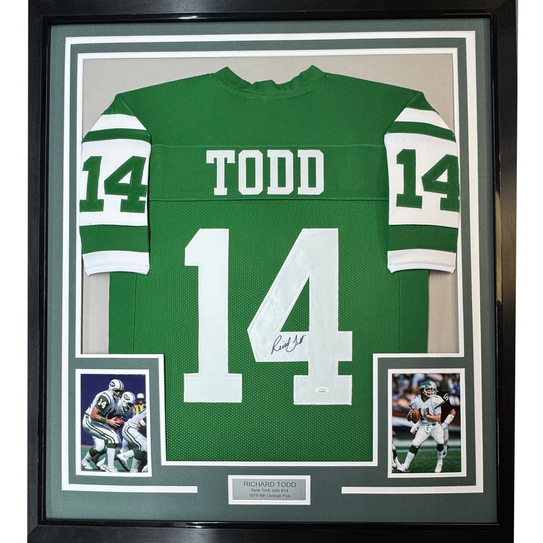 Richard Todd signed framed New York Jets jersey with JSA COA (1 of 2)