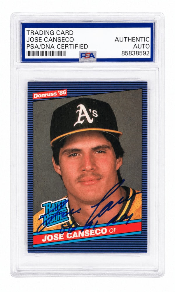 PSA DNA Authenticated Jose Canseco 1986 Donruss Rookie Card 39 Inscribed (1 of 2)