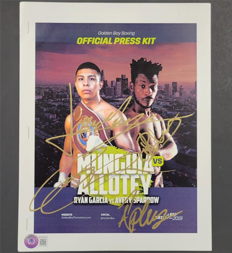 Jaime Munguia Ryan Garcia Patrick Allotey Signed Press Kit BAS Authenticated (1 of 6)