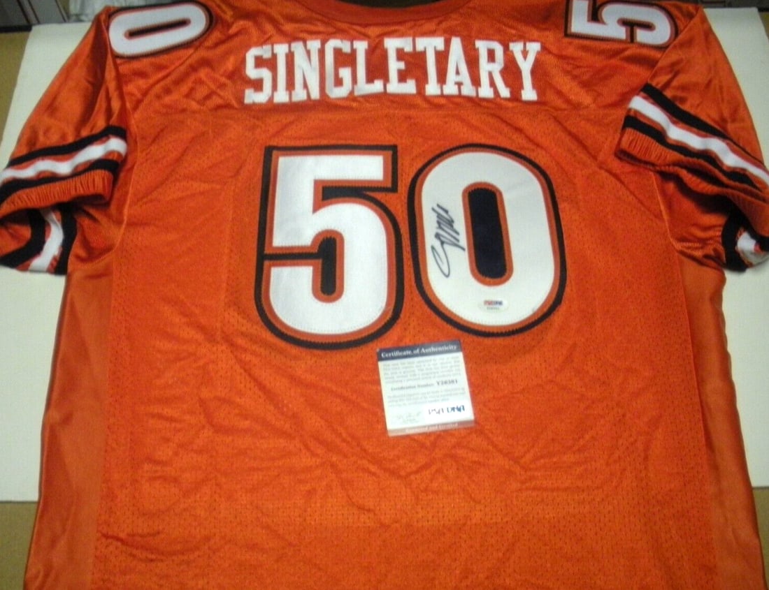 Rawlings Chicago Football Jersey Signed by Mike Singletary with PSA DNA COA (1 of 2)