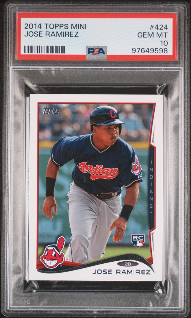 PSA 10 Jose Ramirez 2014 Topps #424 Rookie Baseball Card (1 of 2)