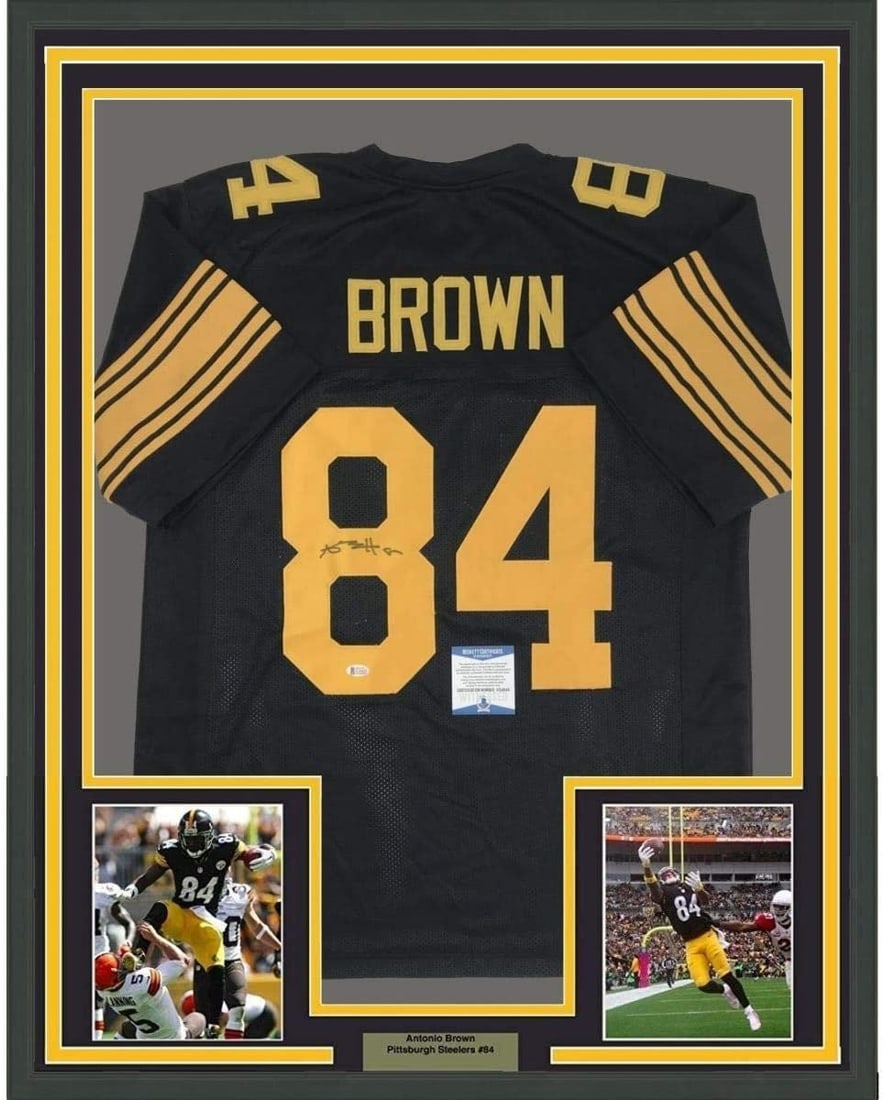 Antonio Brown autographed framed Steelers Color Rush jersey Beckett COA 35x39 (1 of 2)