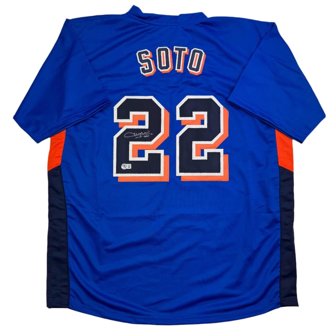 Beckett BAS Certified Juan Soto Signed Blue Mets Custom Baseball Jersey (1 of 4)