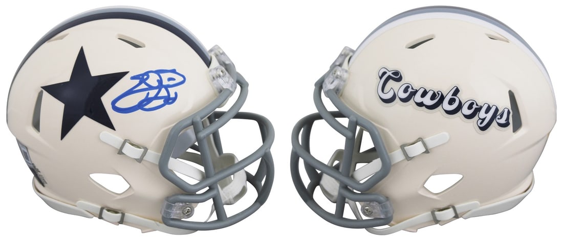 Emmitt Smith Signed Dallas Cowboys Retro Speed Mini Helmet Beckett Witnessed (1 of 4)
