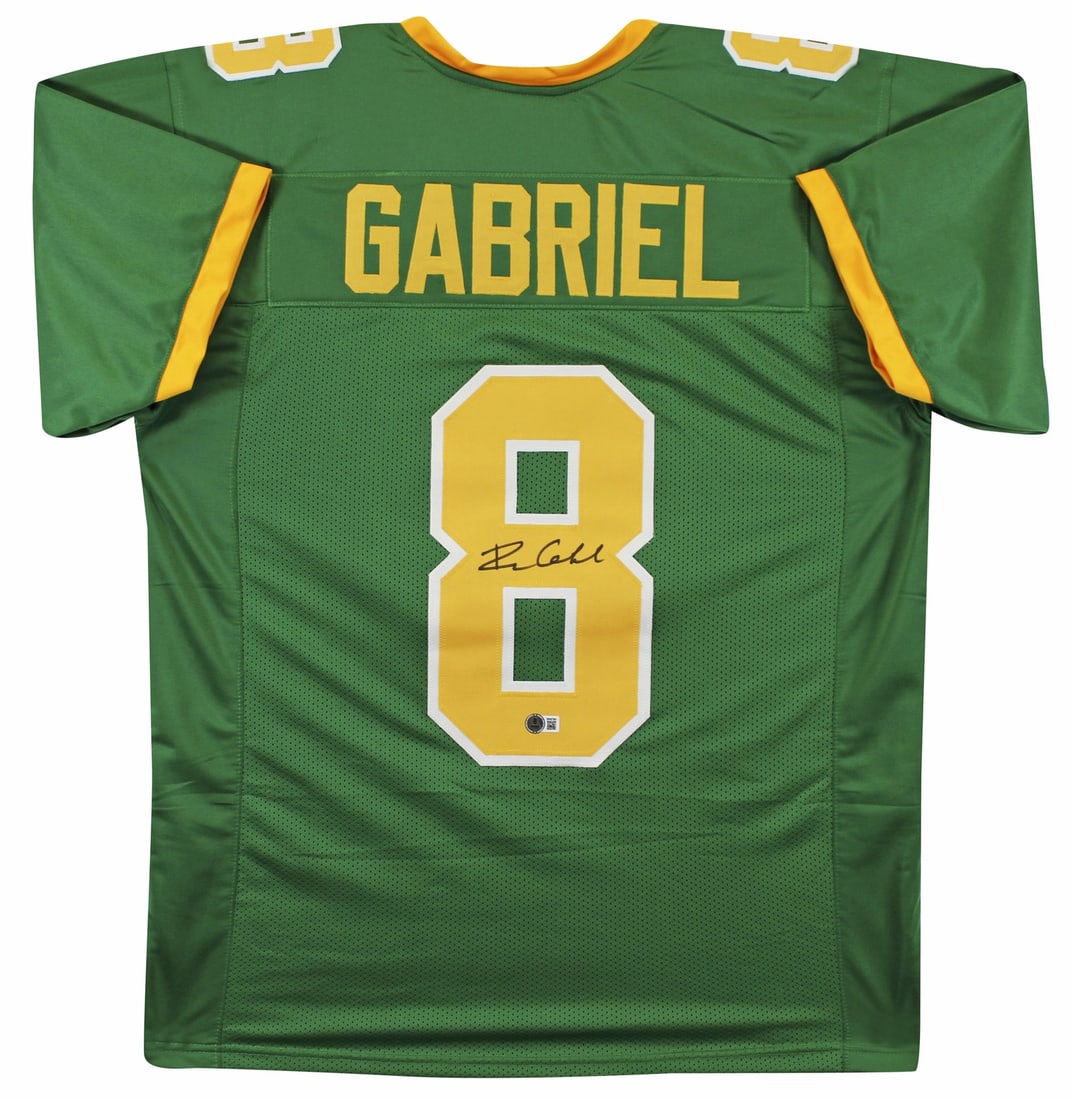 Oregon Ducks Dillon Gabriel Signed Green Jersey BAS Witnessed (1 of 3)