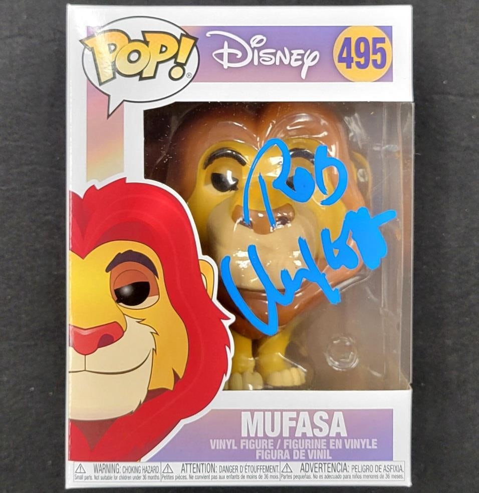 Mufasa Funko Pop signed by Rob Minkoff with Beckett authentication: Mufasa Funko Pop signed by Rob Minkoff with Beckett authentication This is an original Lion King Mufasa Funko Pop! figure featuring the autograph of director Rob Minkoff. The signature has been authen