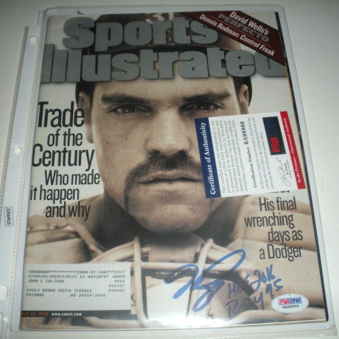 Sports Illustrated Magazine Signed by Mike Piazza Dodgers HOF PSA DNA COA (1 of 1)