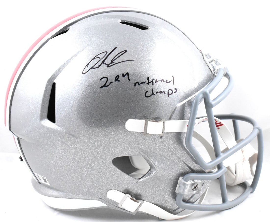 Ohio State F/S Speed Helmet Signed by Quinshon Judkins Beckett Holo (1 of 5)