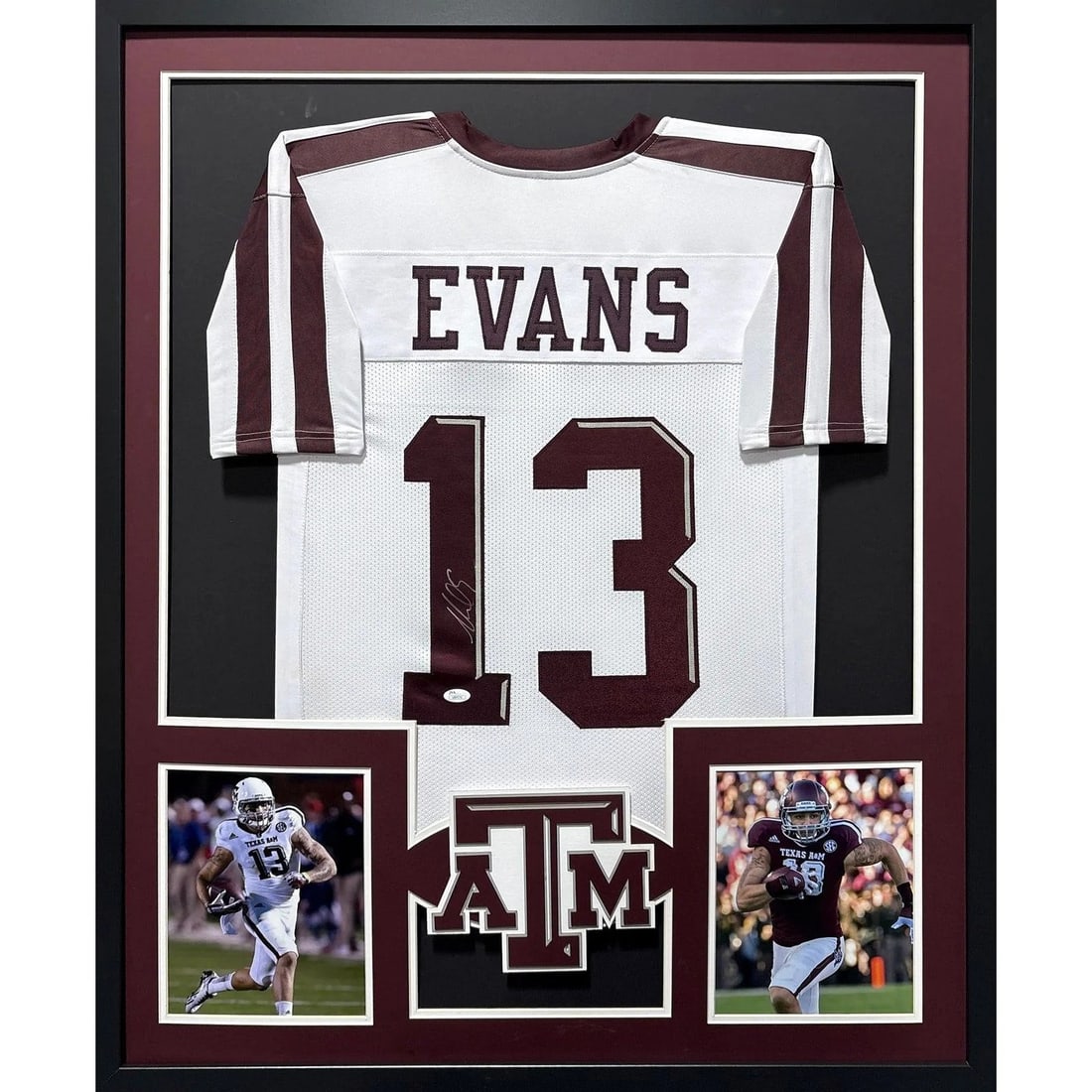 Framed Texas A&M Mike Evans Autographed White Jersey Beckett (1 of 2)