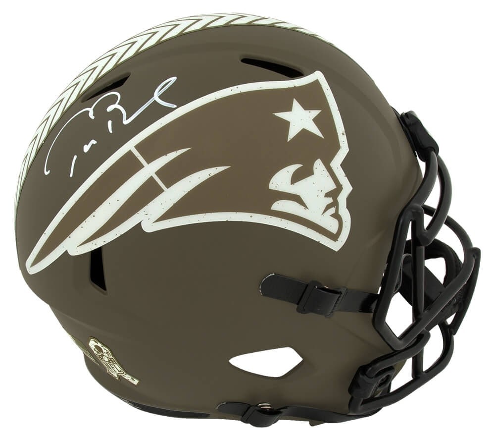 Tom Brady Signed New England Patriots Salute Helmet with Fanatics COA (1 of 1)