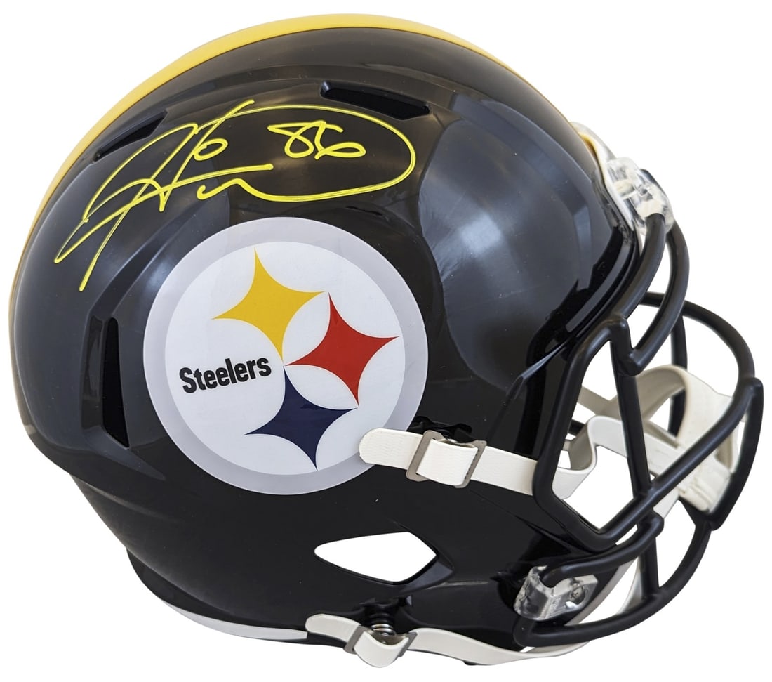 Hines Ward Autographed Pittsburgh Steelers Full Size Speed Replica Helmet BAS Witness: Hines Ward Autographed Pittsburgh Steelers Full Size Speed Replica Helmet BAS Witness This Pittsburgh Steelers full-size Speed Rep helmet features a hand-signed yellow signature from Hines Ward. The h