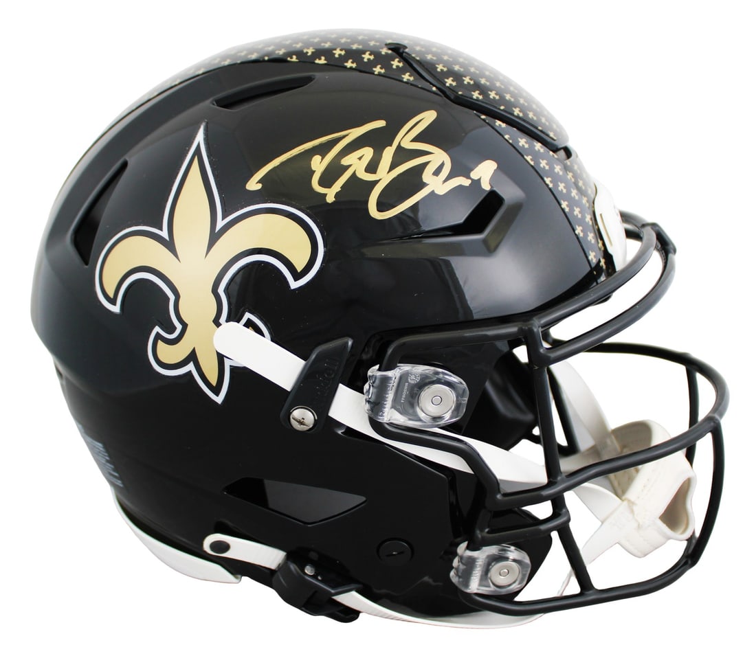Drew Brees autographed Saints Riddell Speed Flex helmet BAS witnessed (1 of 4)