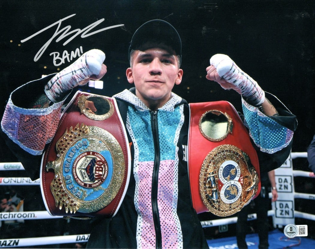 Jesse Rodriguez Autographed 11x14 Photo with Two Belts Beckett Authenticated (1 of 2)