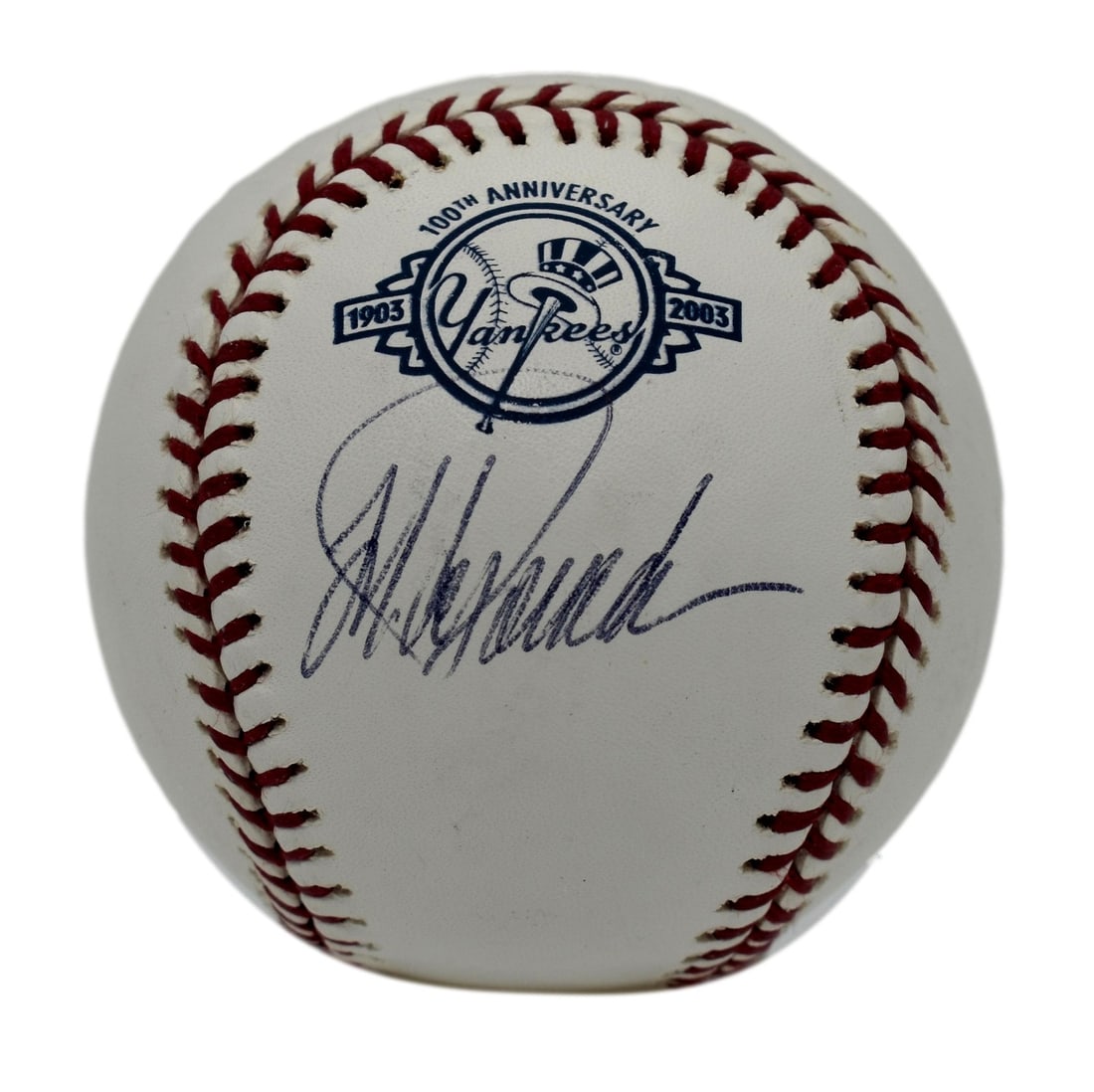 JSA Certified Jorge Posada Signed Rawlings OML Yankees 100th Baseball (1 of 3)