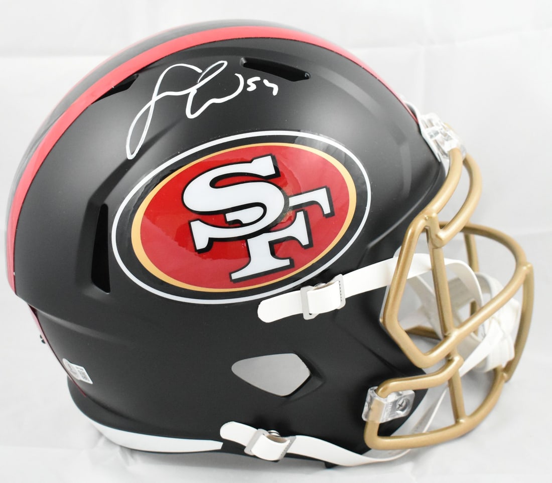 San Francisco 49ers F S Speed Helmet Signed by Fred Warner Beckett Holo (1 of 6)