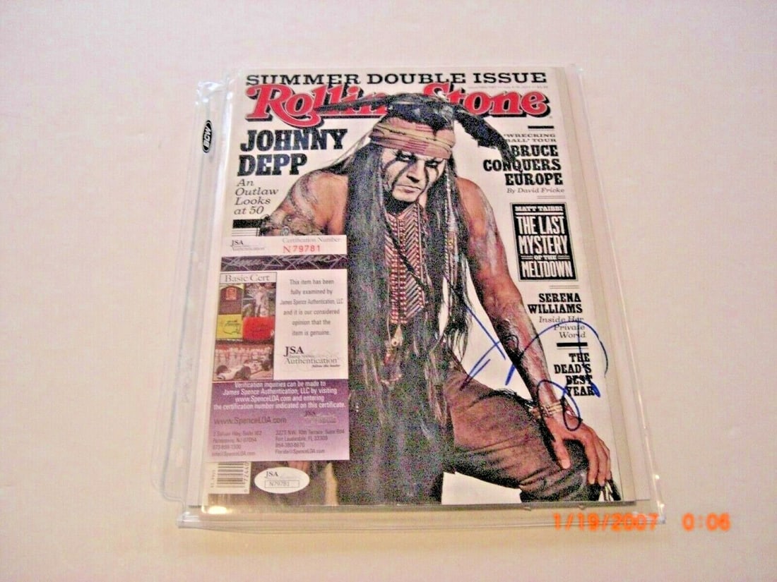 Rolling Stone Magazine Signed by Johnny Depp JSA COA Authentication (1 of 1)