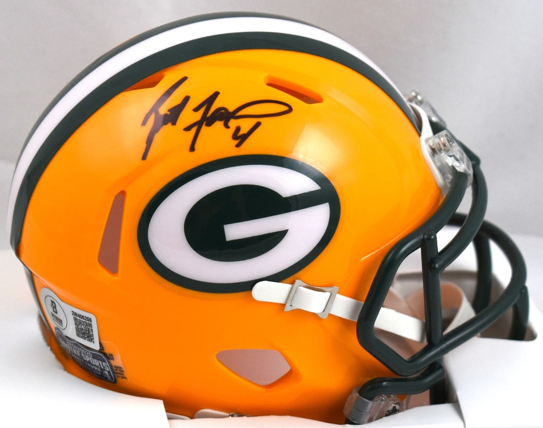 Signed Brett Favre Packers Speed Mini Helmet Beckett BAS (1 of 3)