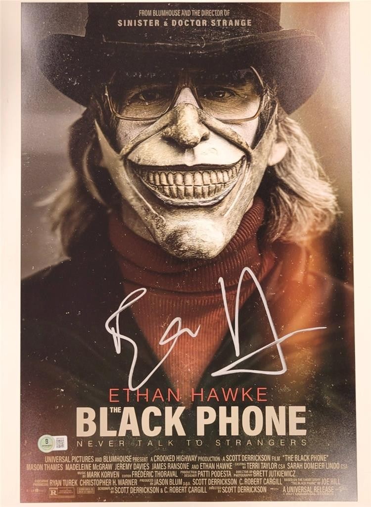Autographed 12x18 The Black Phone Photo Signed by Ethan Hawke Beckett Authenticated (1 of 3)